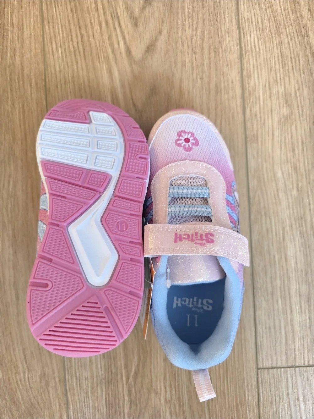 Disney Pink & Light Blue Stitch & Angel Kids Light Up Sneakers